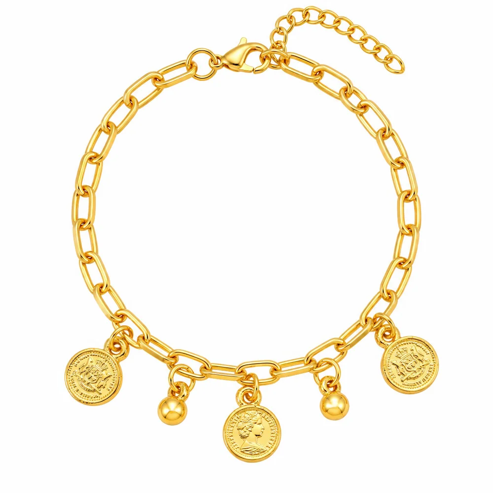 Bracelet Anti-Tarnish Coin Ball Charm (Adjustable Size) - View 1