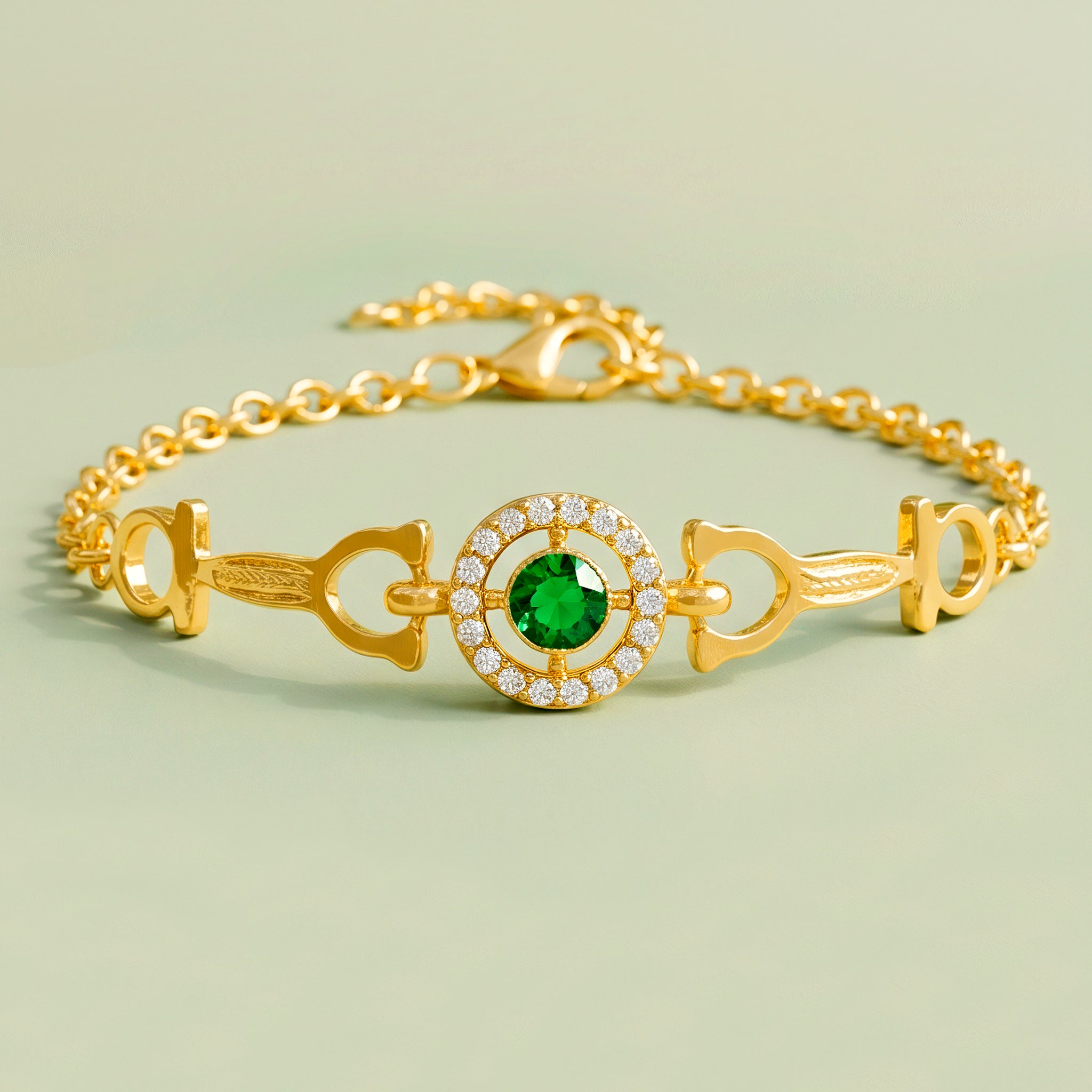Bracelet Anti-Tarnish Gold Plated Crystals (Adjustable Size) - View 1