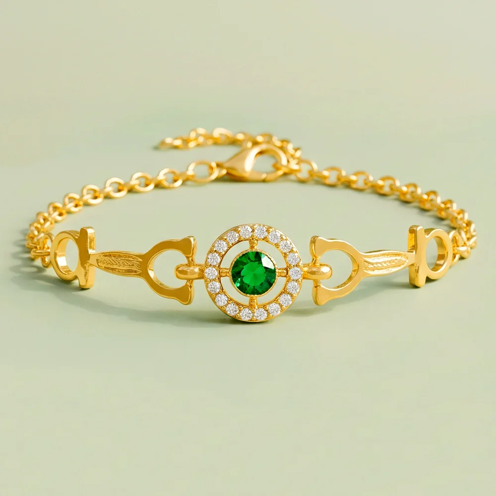 Bracelet Anti-Tarnish Gold Plated Crystals (Adjustable Size) - View 1