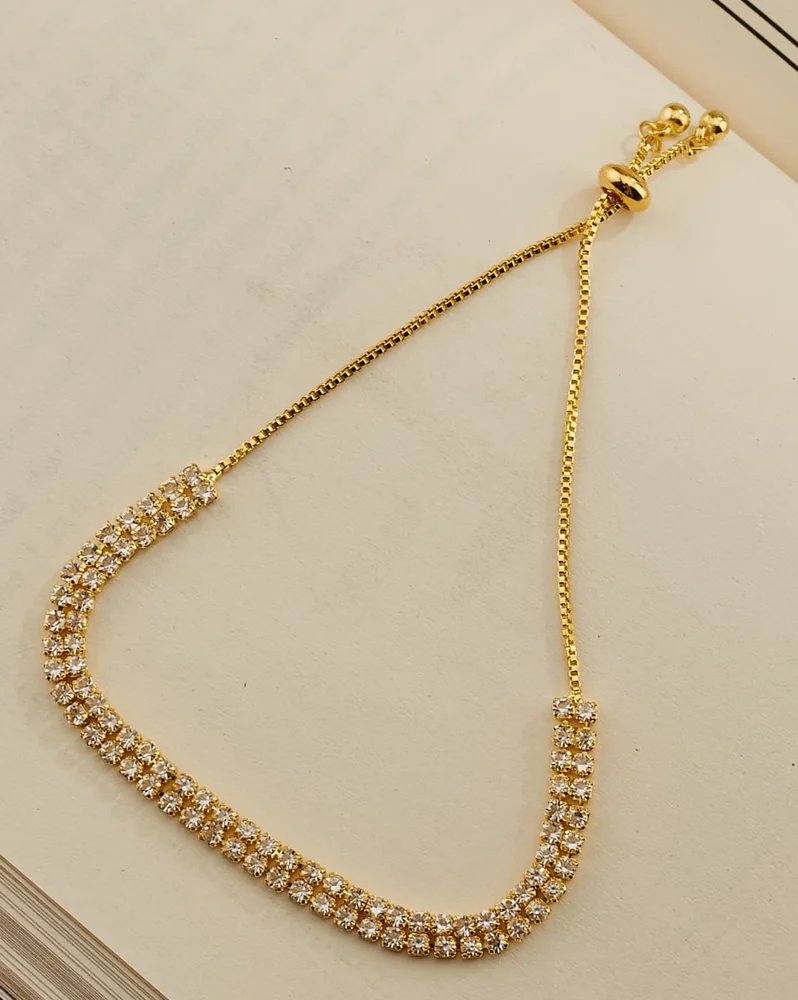 Bracelet Anti-Tarnish Rhinestone Detail Adjustable Chain - View 1