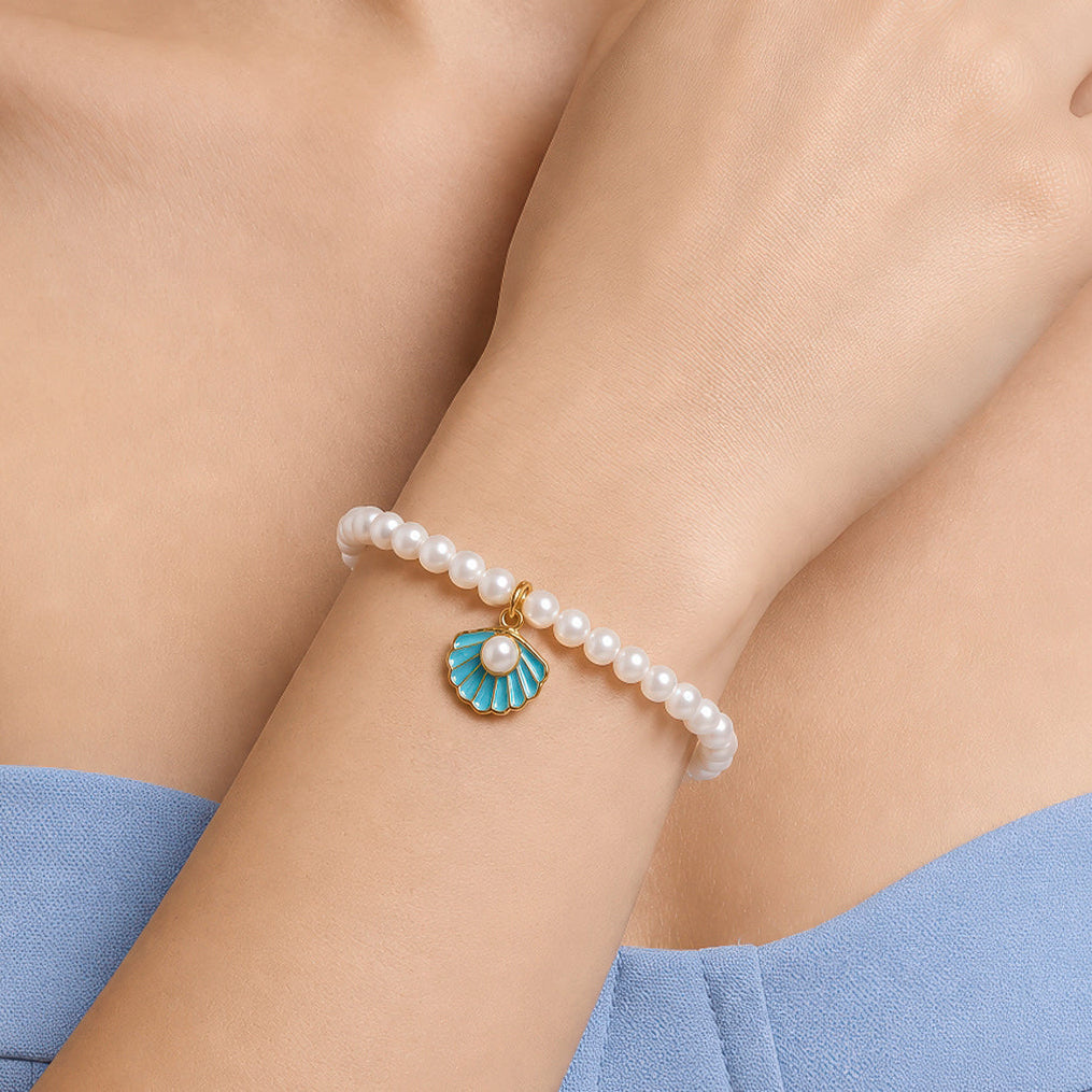 Bracelet Anti-Tarnish Seashell Pearl (Adjustable Size) - View 1