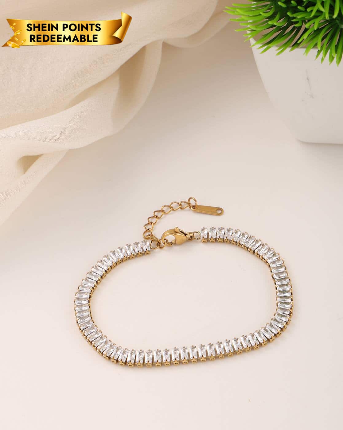 Bracelet Anti-Tarnish Starlight Gold Lobster Closure Tennis - View 1