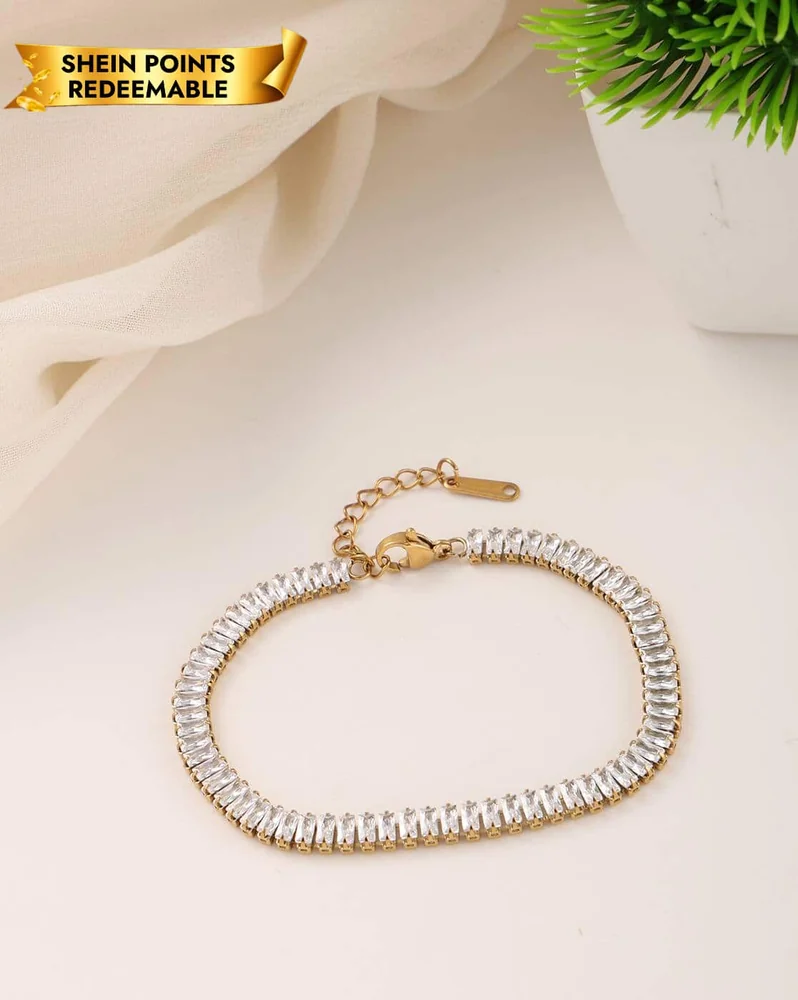 Bracelet Anti-Tarnish Starlight Gold Lobster Closure Tennis - View 1