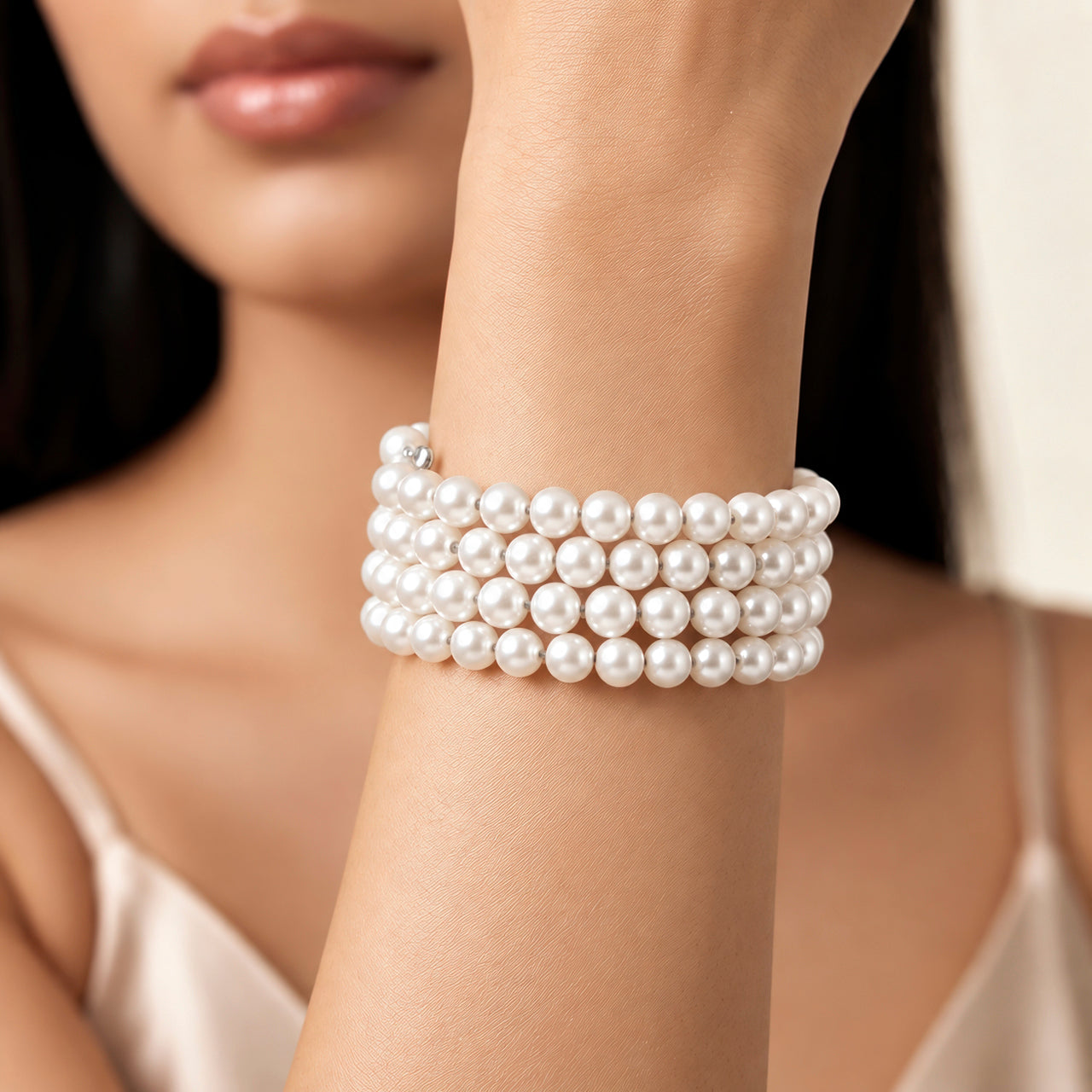 Bracelet Multilayered Spiral Pearl (Adjustable Size) - View 1