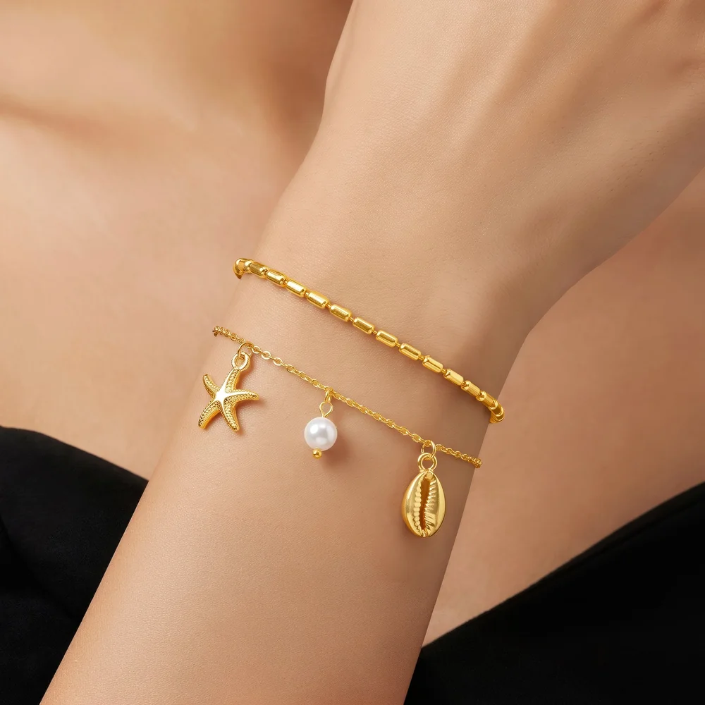Bracelets Anti-Tarnish Ocean Charm Set (Adjustable Size) - View 1