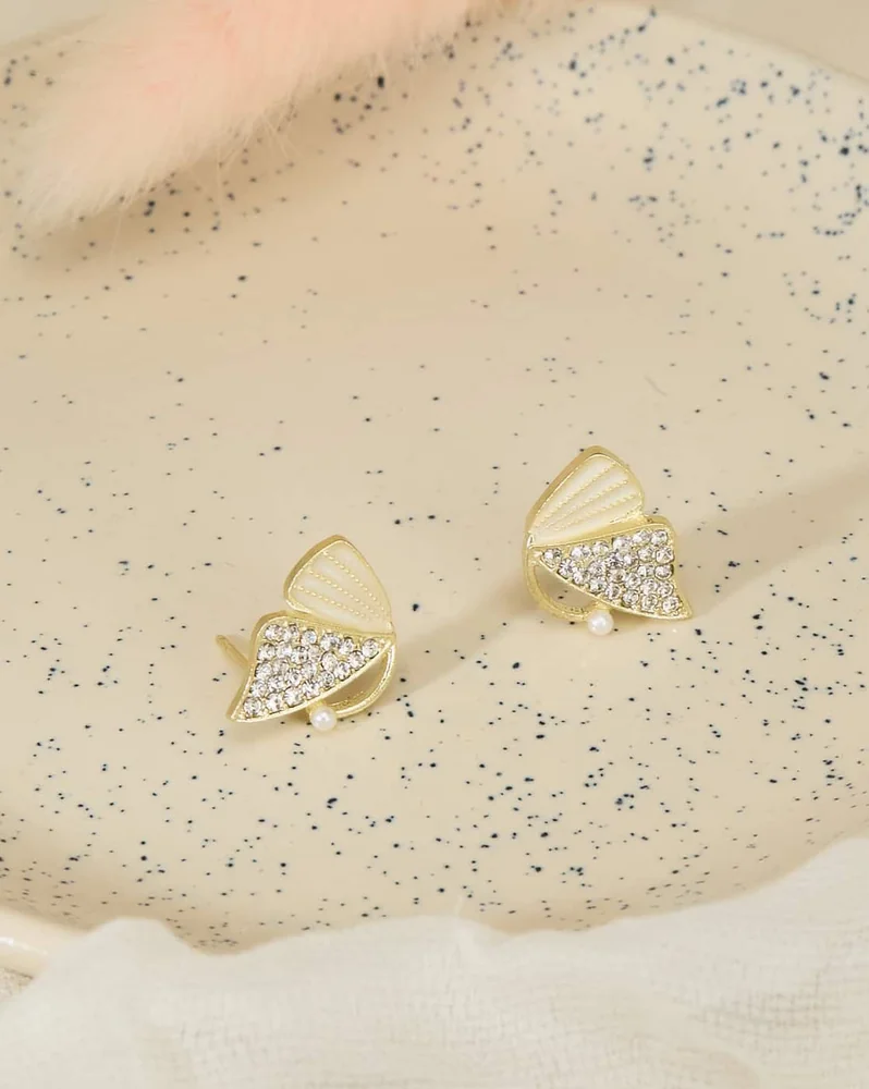 Earrings Anti-Tarnish Enamel Butterfly Shaped Stud - View 1
