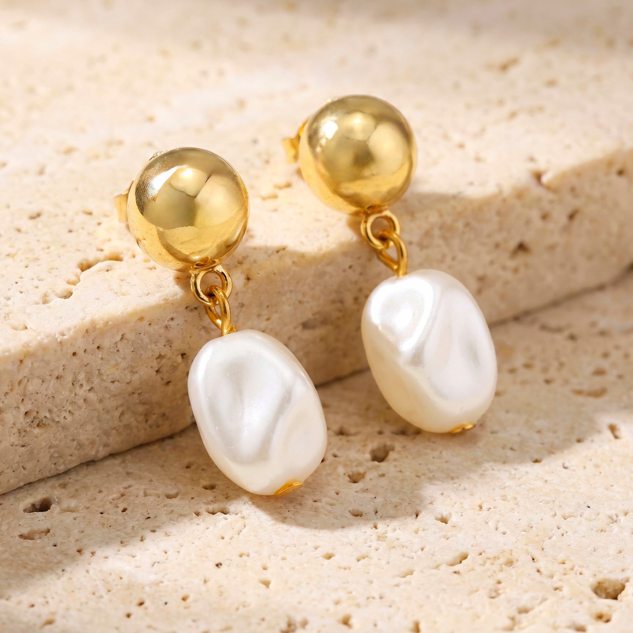 Earrings Anti-Tarnish Faux Pearl Charm - View 1