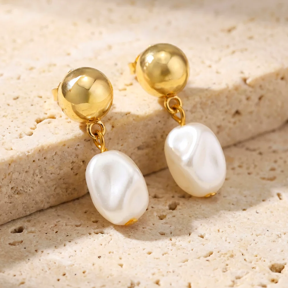 Earrings Anti-Tarnish Faux Pearl Charm