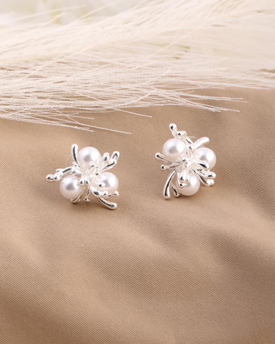 Earrings Anti-Tarnish Pearl Clustered Stud - View 1