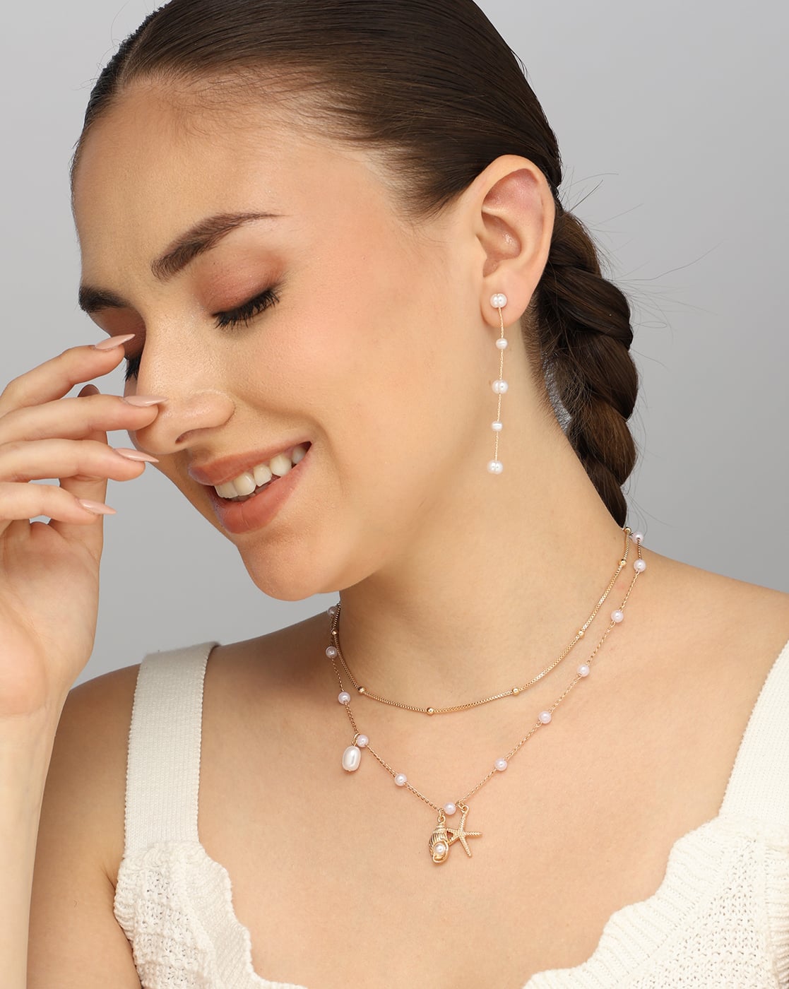 Jewellery Set Anti-Tarnish Coastal Resort Sea Shell and Starfish Designed - View 1