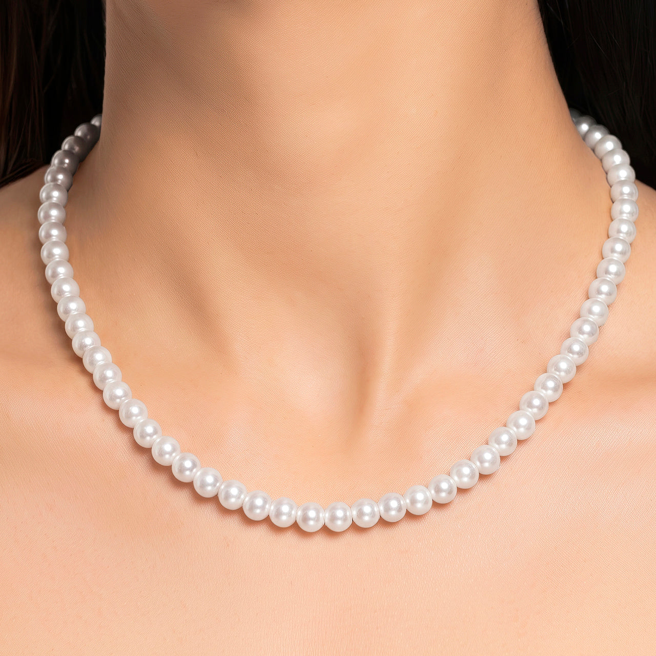 Necklace Anti-Tarnish Classic White Pearl Strand - View 1